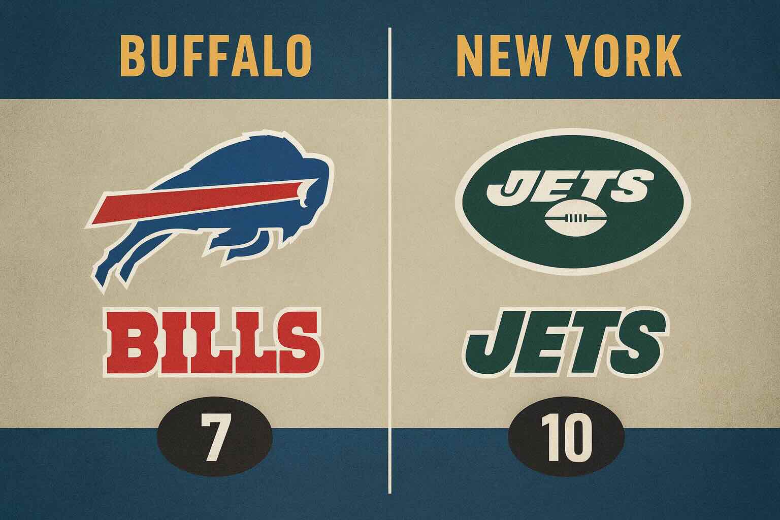 BUFFALO NEW YORK  
BILLS JETS  
7 10