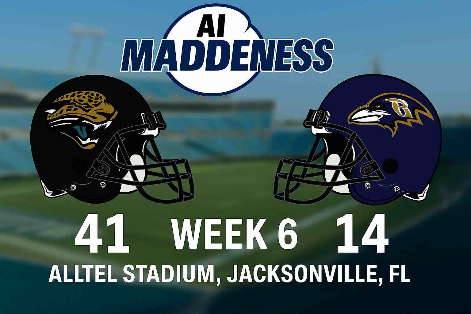 AI MADDENESS

41 WEEK 6 14

ALLTEL STADIUM, JACKSONVILLE, FL
