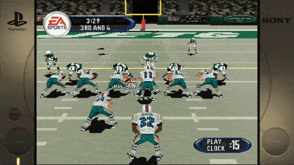 ```PlayStation SONY EA SPORTS 3:29 3RD AND 4 ABUTTON PLAY CLOCK - 15 ```