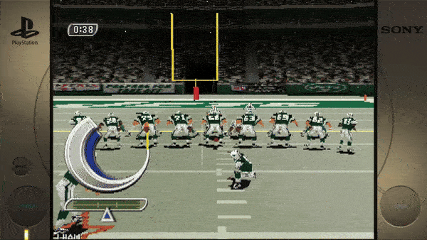 Sure! Here's the extracted text from the image:- PlayStation - 01:38 - FUJICOM