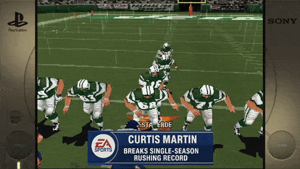 **EA SPORTS**CURTIS MARTIN BREAKS SINGLE-SEASON RUSHING RECORD
