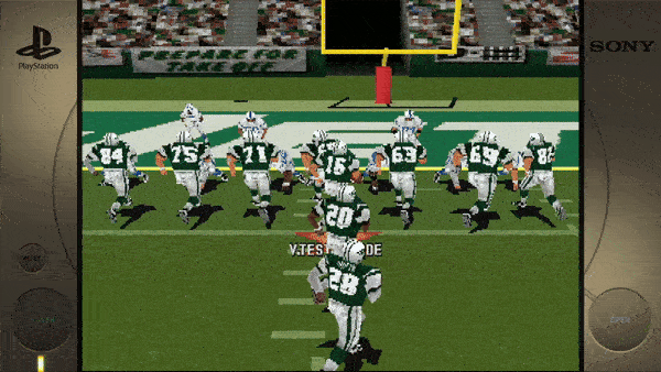 The text in the image reads:"PLAYSTATION SONY V.TEST SPREAD FOR TAKE OFF"