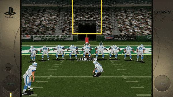 The text in the image is: - PlayStation - SONY - J. FERGOSON