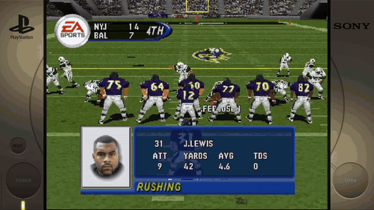 Steve Burton sacks Tony Banks for a seven-yard loss